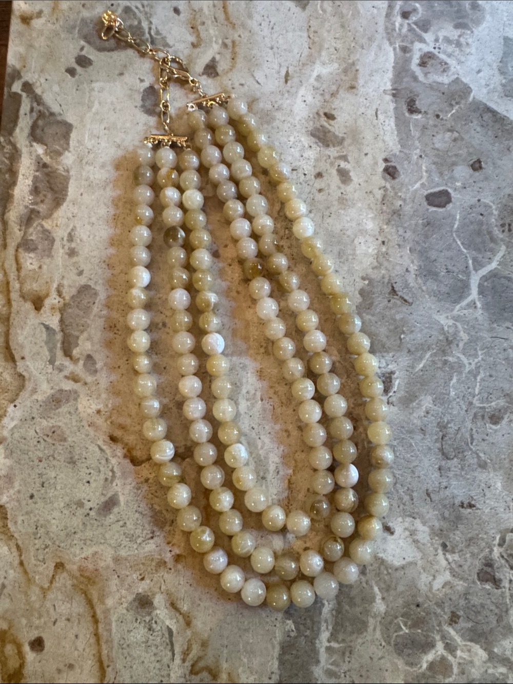 Multi-Strand Cream Bead Necklace - Women Jewelry